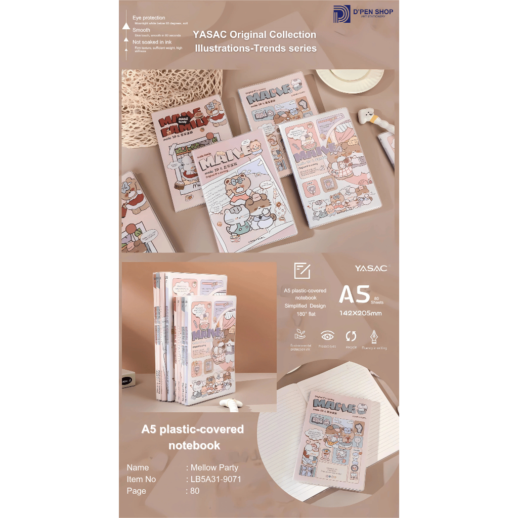

Notebook lucu aesthetic A5 Plastik Cover Ilustrasi Cute 80 Lembar Kertas Halus Ramah Mata ESAER