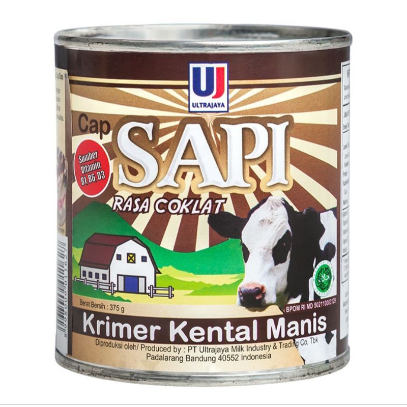 Ultra Cap Sapi Krimer Kental Manis Kaleng 375g