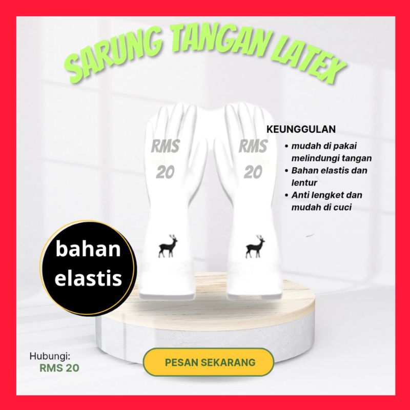 sarung tangan latex karet rusa hand gloves latex sarung tangan karet latex buat cuci piring tebal pa