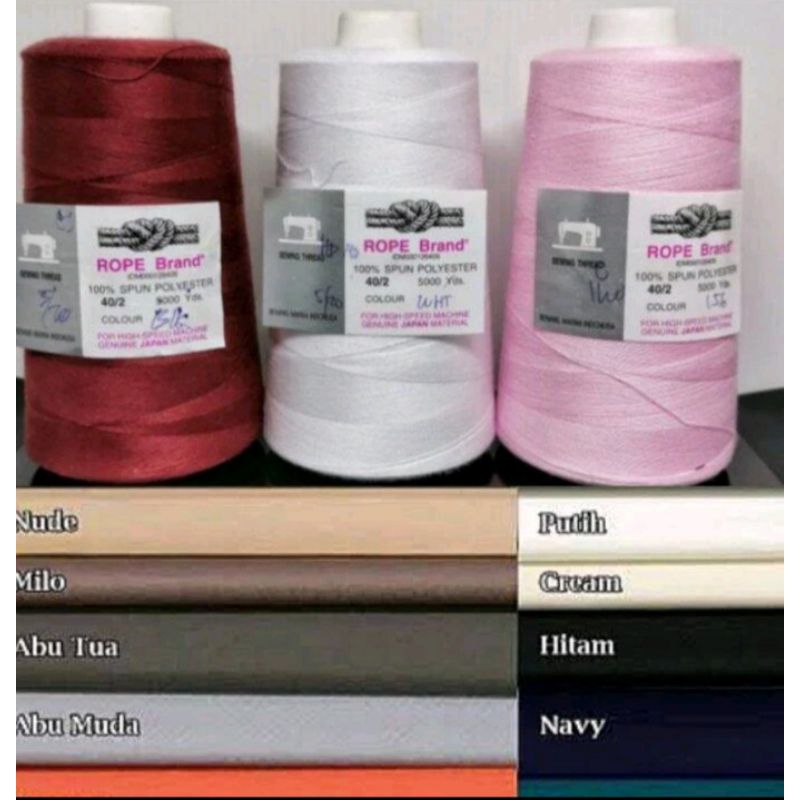 Benang jahit 40/2 Cap Tambang 5000 yard harga untuk 1 pcs / benang jahit cones besar 40/2/kebutuhan 