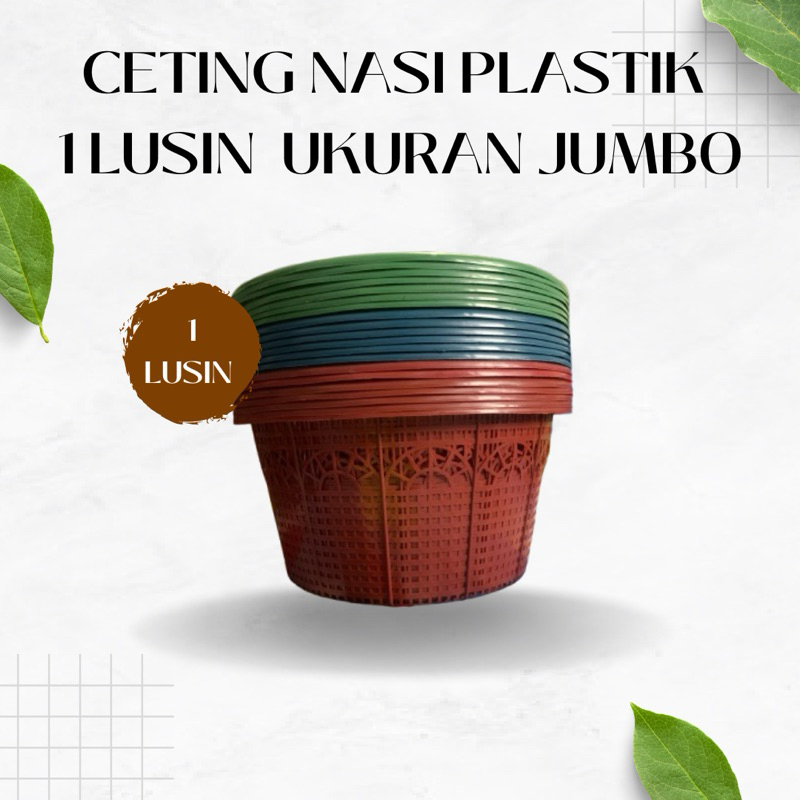 (1 LUSIN) Ceting nasi plastik/wakul nasi plastik ukuran jumbo/ ceting plastik murah