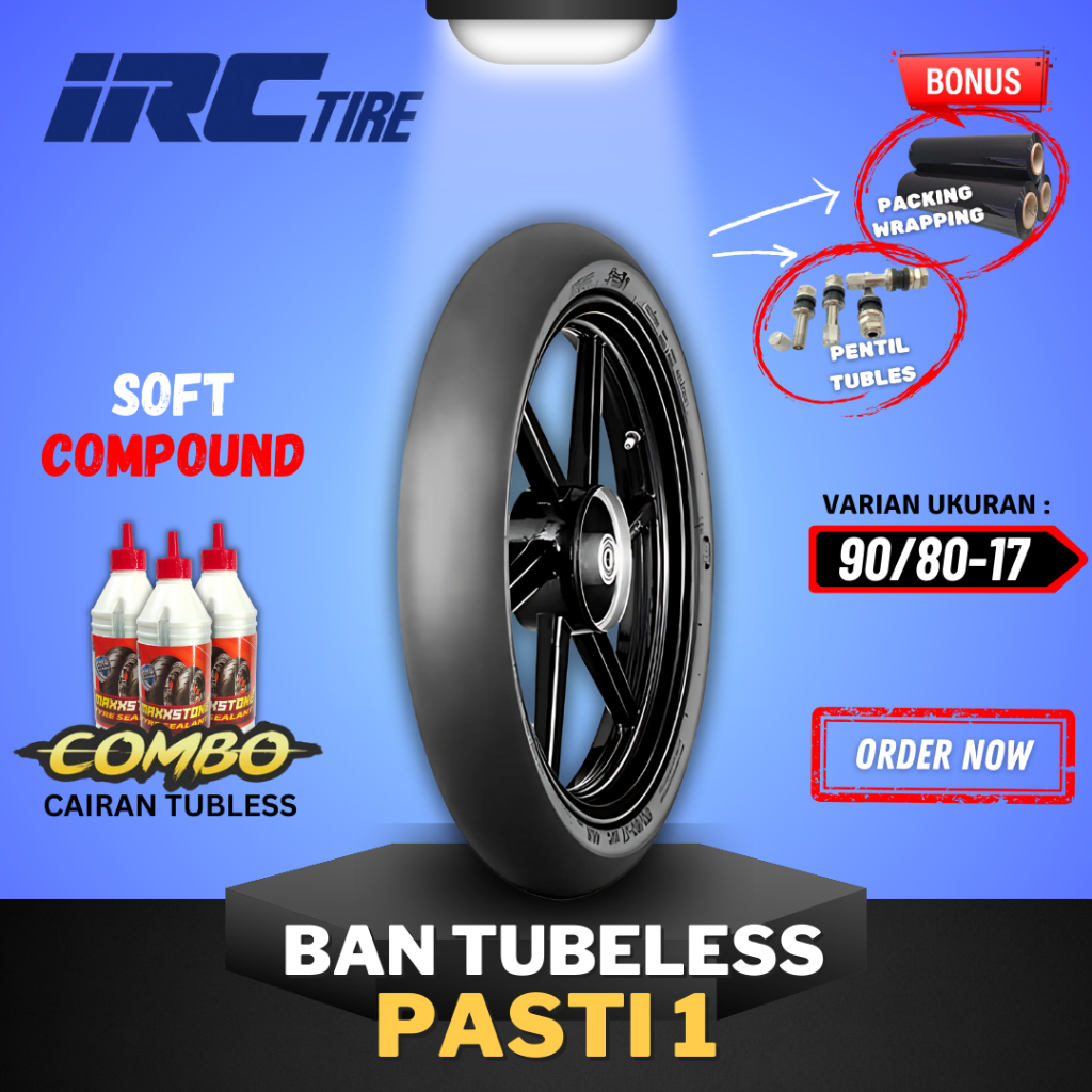[READY COD] BAN IRC SOFT COMPOUND FASTI 1 ( 90/80-17 ) BAN RACING IRC PASTI 1 TUBLES / SOFT COMPOUND