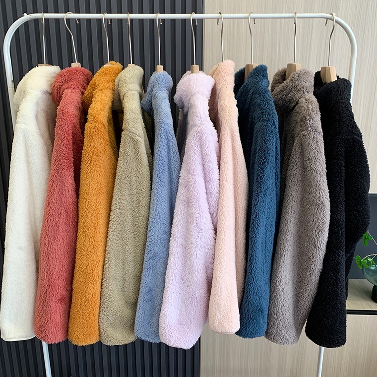 KODE T55L Jaket Bulu Serpa Dewasa Unisex Pria Wanita Kualitas PremiumJaket Uniqlo DewasaJaket Sherpa