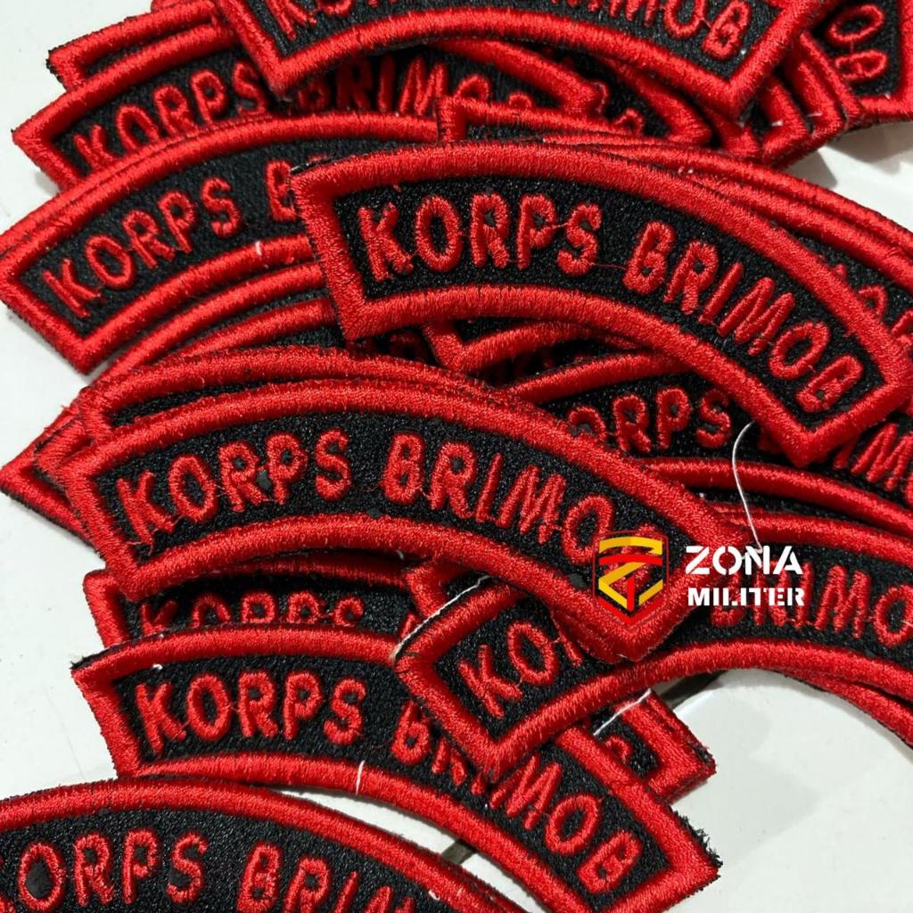 BORDIR KORPS BRIMOB TIMBUL DASAR HITAM BISA COD