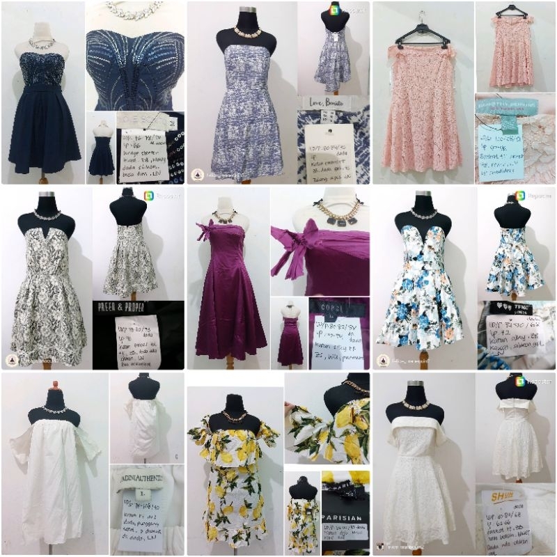 Strapless Aline Party Dress/Preloved Dress Pesta Prom Aline/Dress Pesta Aline