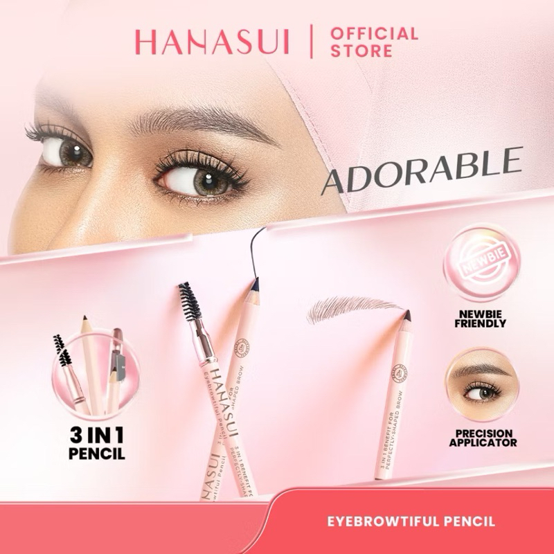 Hanasui Eyebrowtiful Pencil 3in1 Benefit For Perfectly Shaped Brow Pensil alis