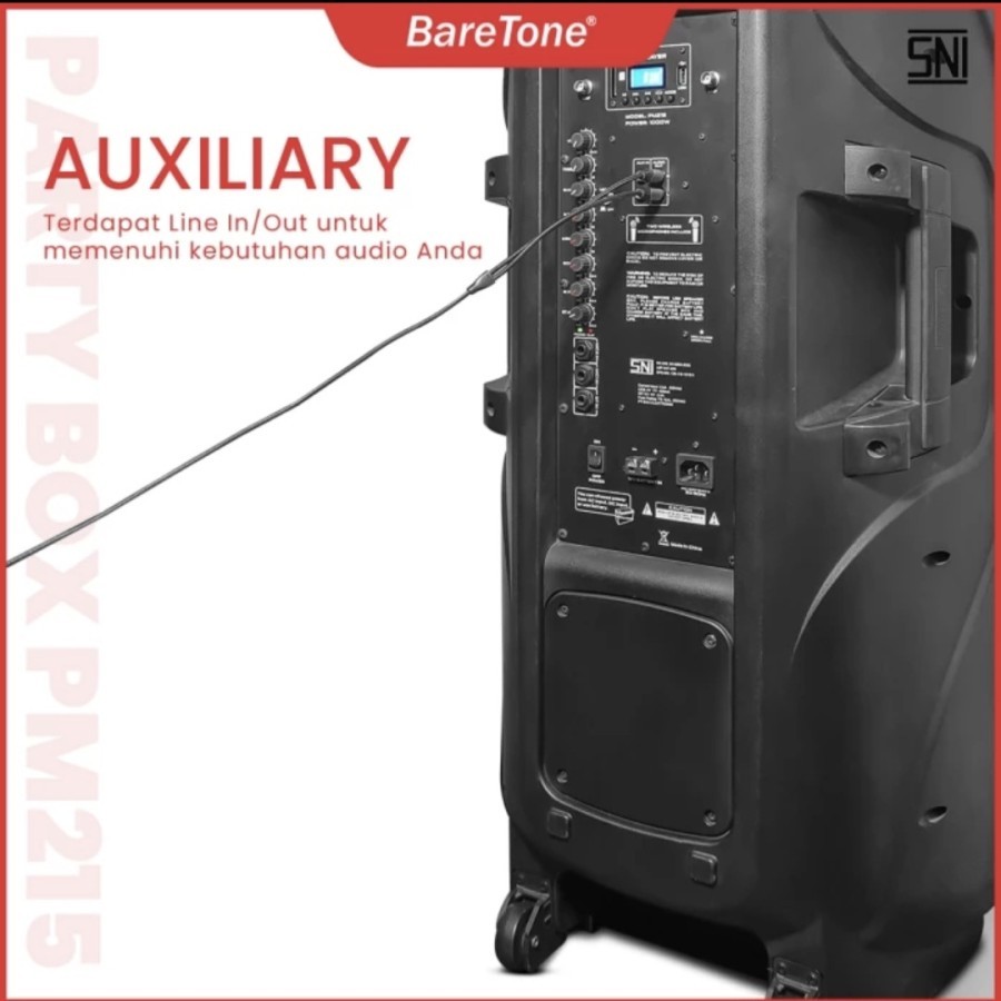 SPEAKER PORTABLE BARETONE 15 INCH DOBEL / PARTY BOX PM215 15 / PM 215 – ORIGINAL GARANSI