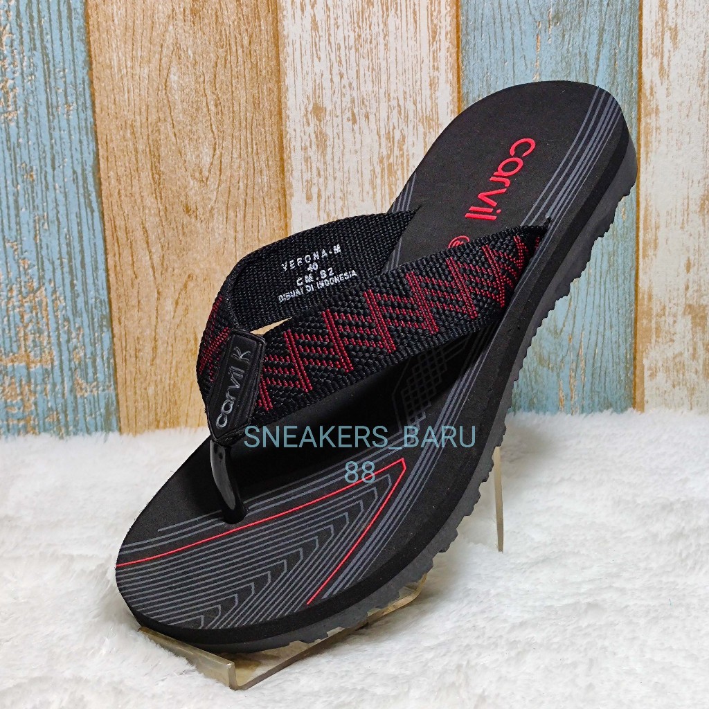 SANDAL CARVIL PRIA DAN WANITA MODEL JEPIT KEREN TAPAK KARET UKURAN 33-44