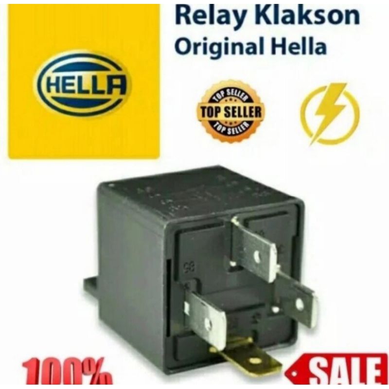 RELAY KLAKSON 12V 30A HELLA ORIGINAL RELAY HELLA 12V 4PIN RELAY 12V 4 KAKI RELAY KLAKSON 12V 4 KAKI 