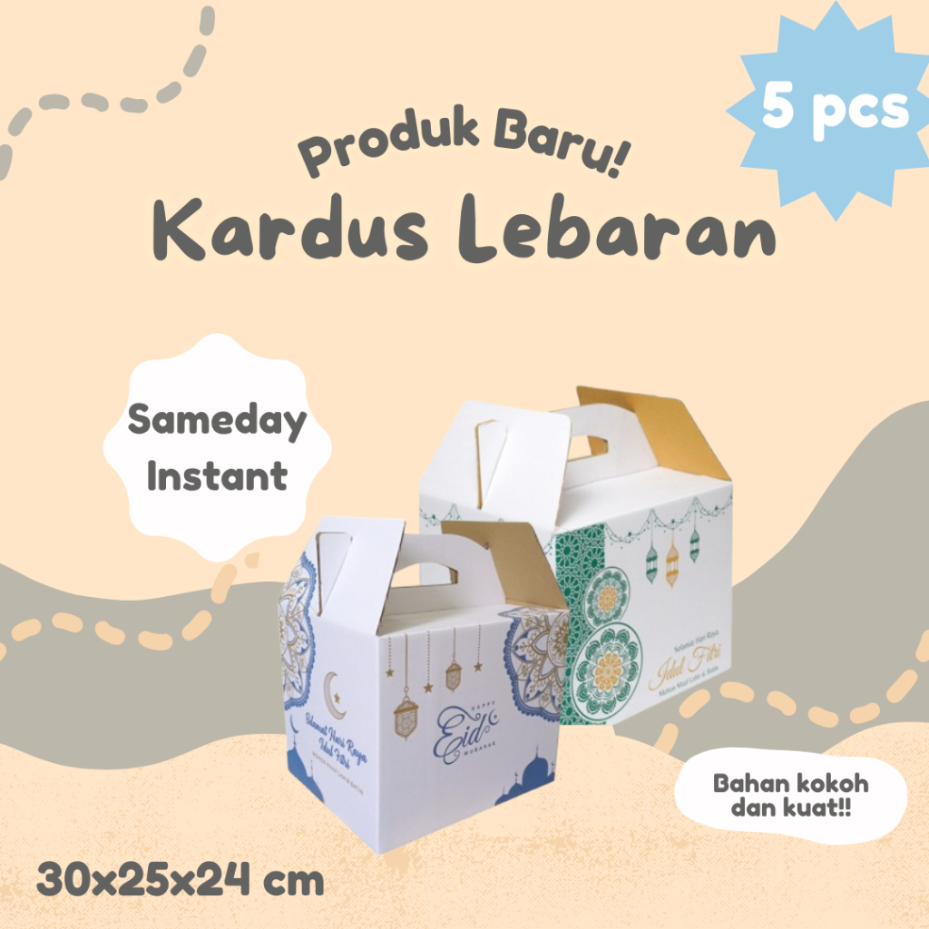 

5pcs Kardus Jinjing Parcel Sembako Lebaran Uk 30x25x24 cm Box Packaging Hampers Idul Fitri