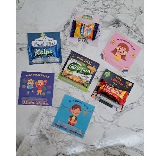 Amplop Lebaran Lucu + Uang Gulung + Snack / Mini Gift Snack