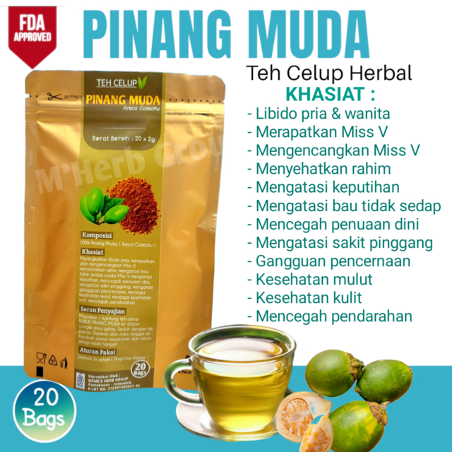 

Teh Herbal Pinang Muda Original Miss V Obat Kewanitaan Keputihan Libido Pria Dan Wanita Isi 20 Bags