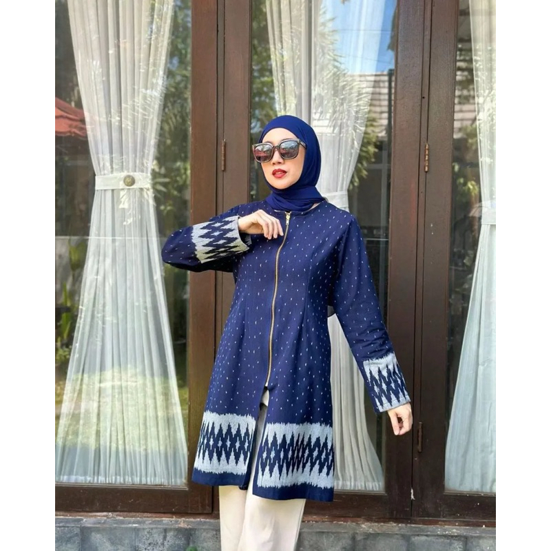 Baju tenun Tunik tenun pakaian wanita tunik etnik