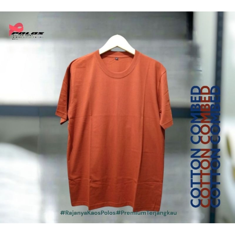 Kaos Polos Cotton Combed 30s Merah Bata