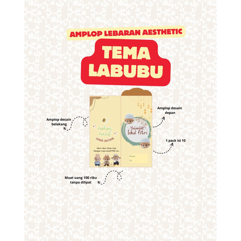 

Amplop Lebaran Panjang Labubu 2025 super klasik