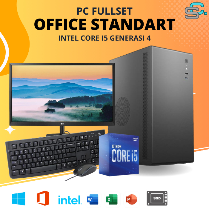 KOMPUTER DESKTOP INTEL CORE I5 GENERASI 4 PC RAKITAN CORE i5 FULLSET LENGKAP STANDART KANTOR