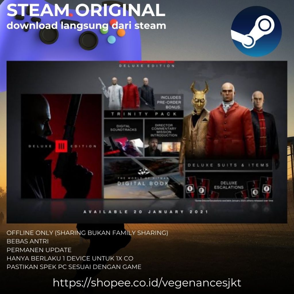 HITMAN 3 DELUXE + 7 DEADLY SINS PACK PC Game Sharing Original + Latest Update