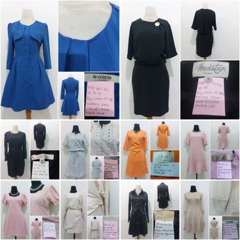 Formal Casual SS Dress Basic/ Dress Semi Formal Lengan Pendek Polos