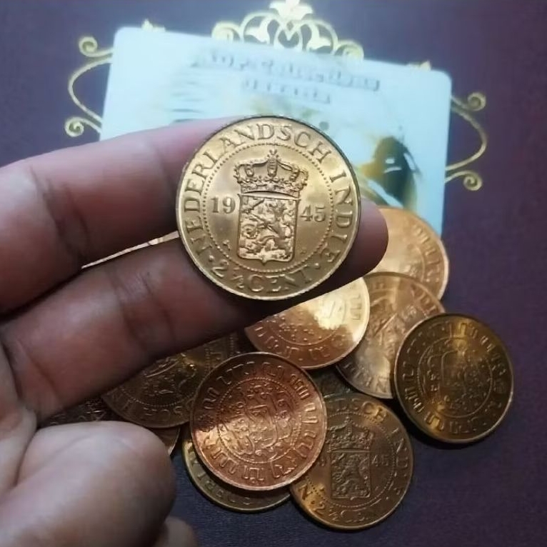 Koin 2½ cent benggol nederlandsch indie 1945