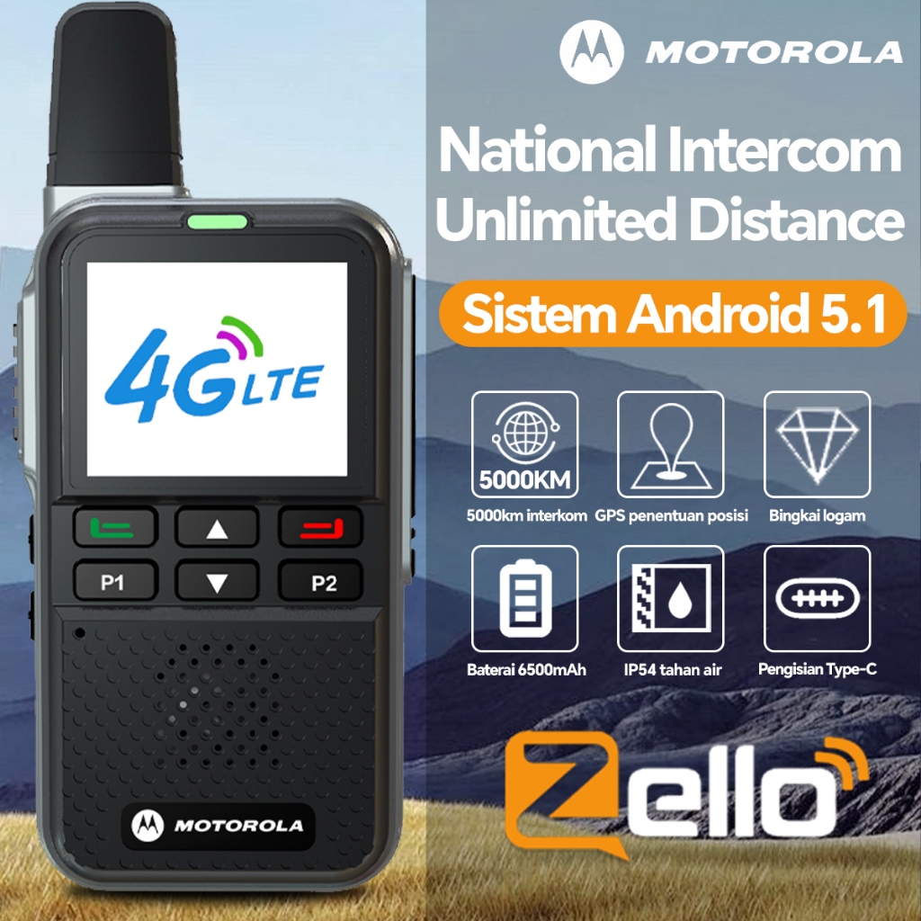 【5000KM】HT Motorola T86 / Motorola POC Handy Talky Radio HT POC Motorola / Antena Radio HT Zello/ An