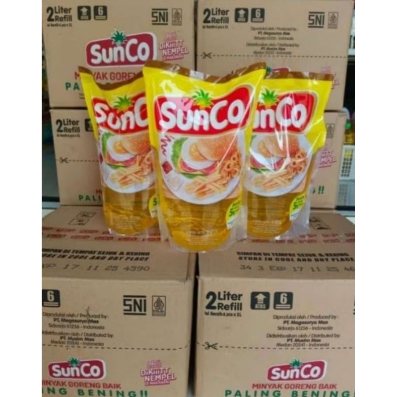 

KHUSUS GRAB / GOJEK - SunCo refill 2 Ltr x 6 pouch Minyak goreng
