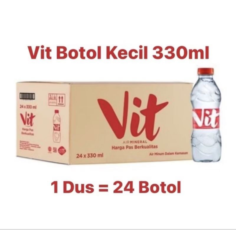 

Vit Air Mineral Botol Mini 330 ml 1 dus isi 24 botol