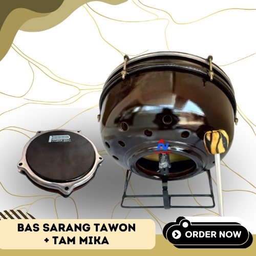 Bas Hadroh 16 inch/40 cm Bas Absi Sarang Tawon dan Tam Tung Mika