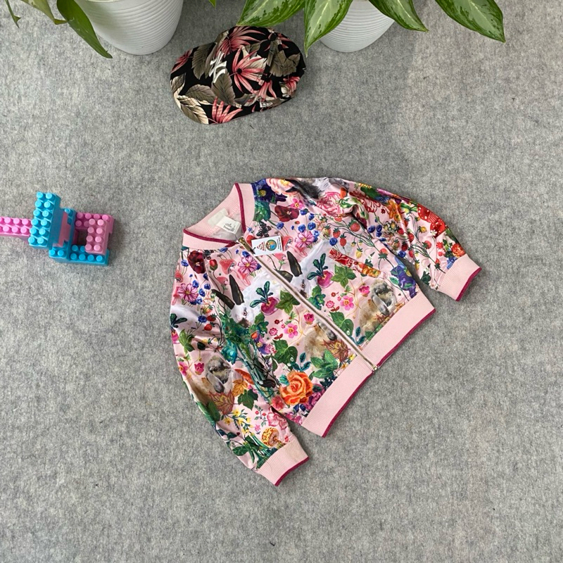 jacket bimber anak satin bunga h&m cakep