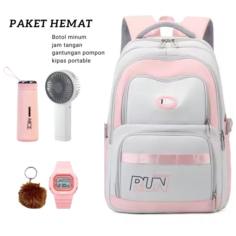 Tas Sekolah anak SD SMP SMK Simpel Polos Pria Wanita