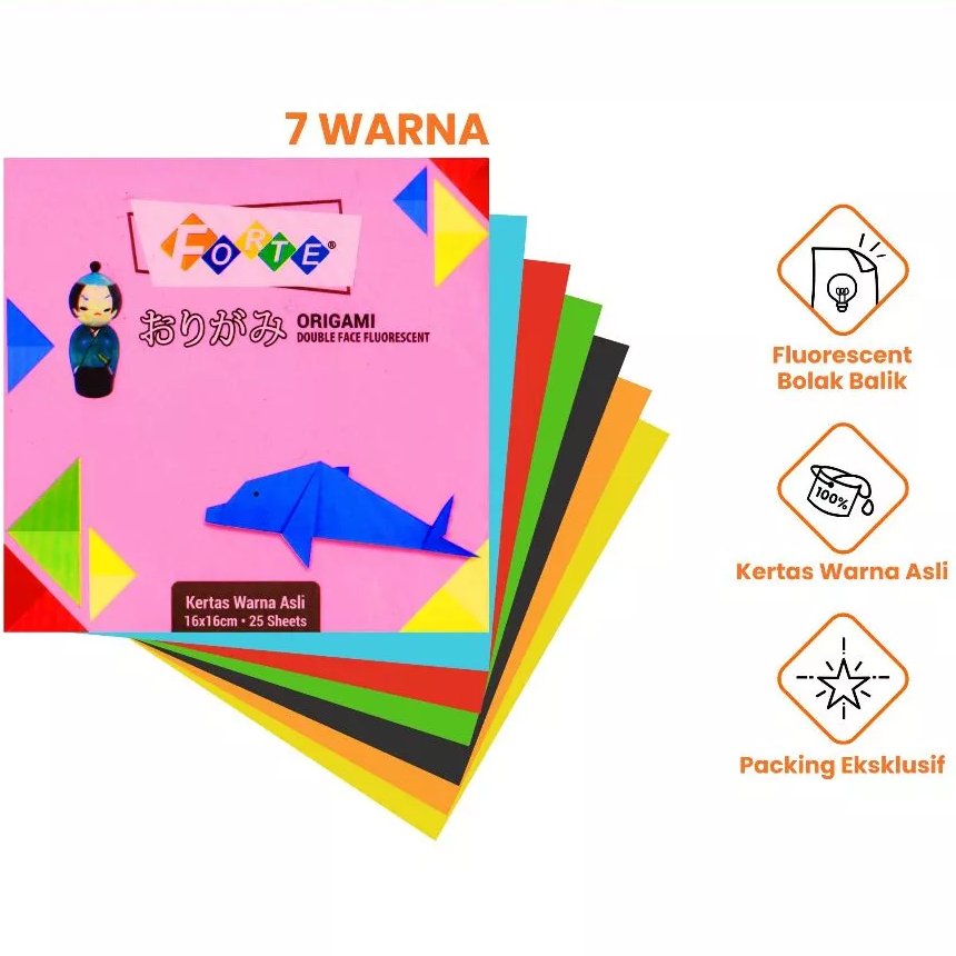 

Kertas Lipat / Origami Forte 16 x16 (1 pack isi 25 lembar)