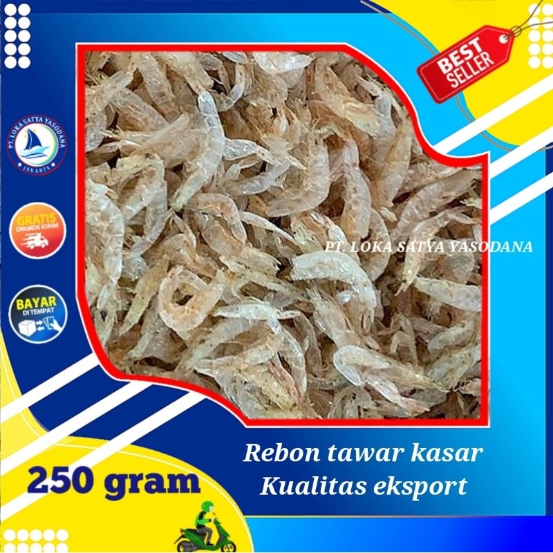 

udang rebon tawar kasar kualitas eksport ( asli tawar ) 250gram