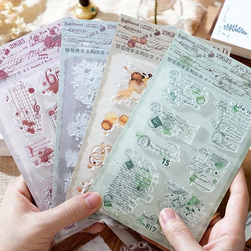 

Stempel Akrilik Registered Silicone Stamp Acrylic silikon Rubber Scrapbook Bujo Kopi Stain