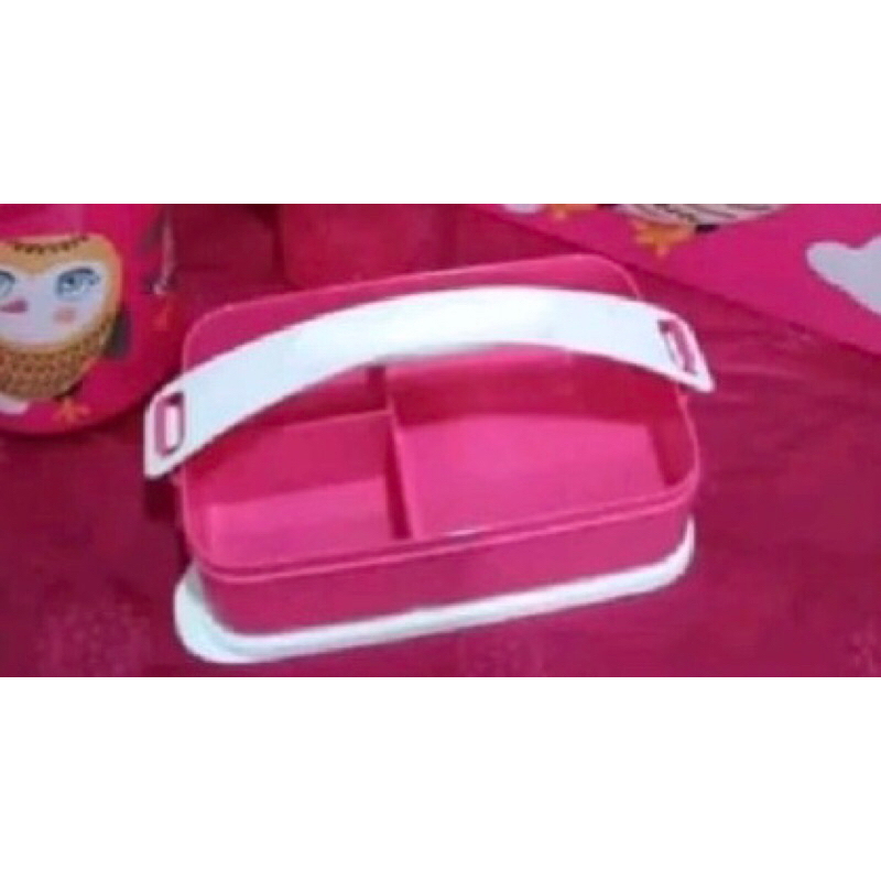 bekal click to go pink bersekat 900ml + Handelnya..Tupperware
