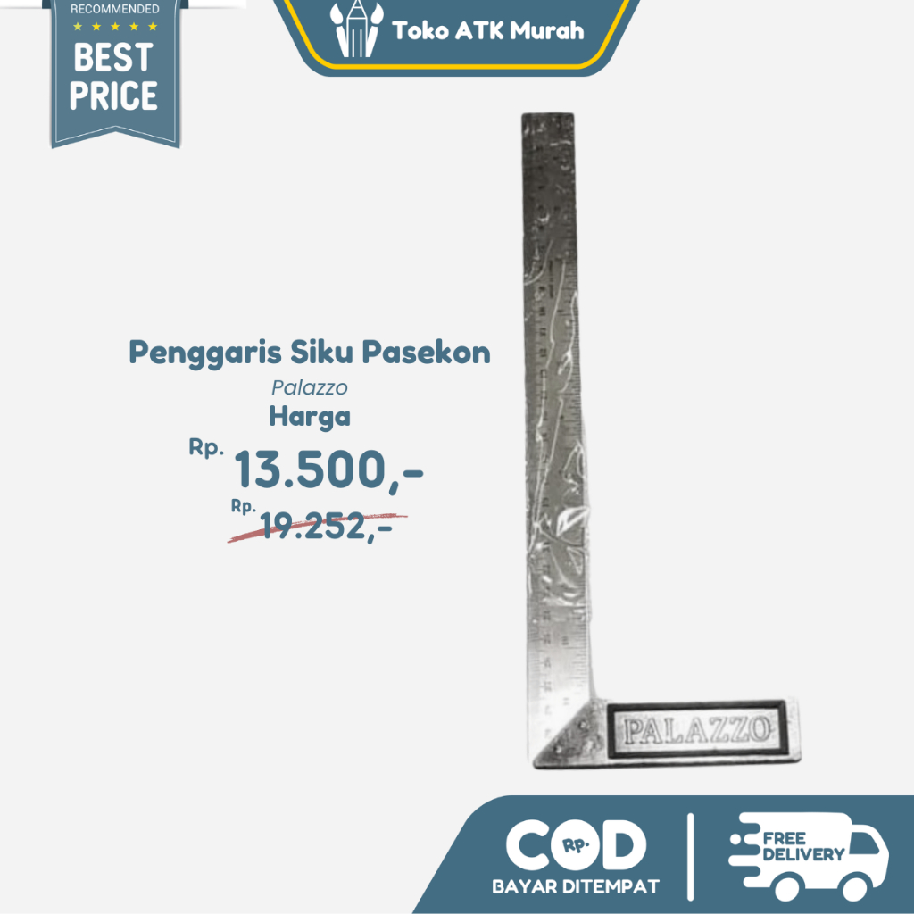 

Penggaris siku besi / Pasekon Palazzo 12 inch