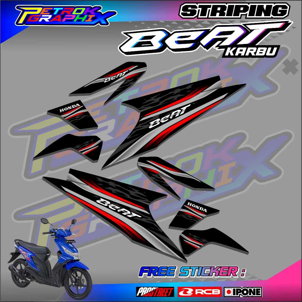 STRIPING VARIASI HONDA BEAT KARBU / STICKER MOTOR VARIASI BEAT KARBU