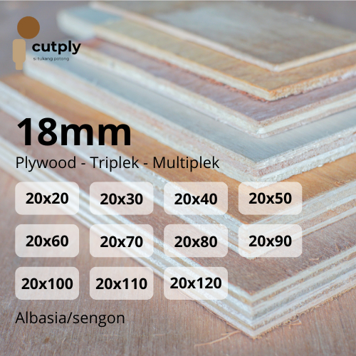 Plywood Triplek Multiplek Pliwot (Tebal 18mm) Full Sengon / Albasia - Cutply - Potongan Custom Presi