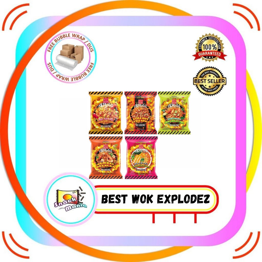 

Best Wok Explodez Mie Goreng Extra Hot | Korean Spicy Cheese | Belacan | Thai Lime | Curry 73 gr