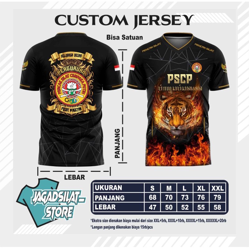 BAJU JERSEY PENCAK SILAT CEMPAKA PUTIH PSCP MACAN API