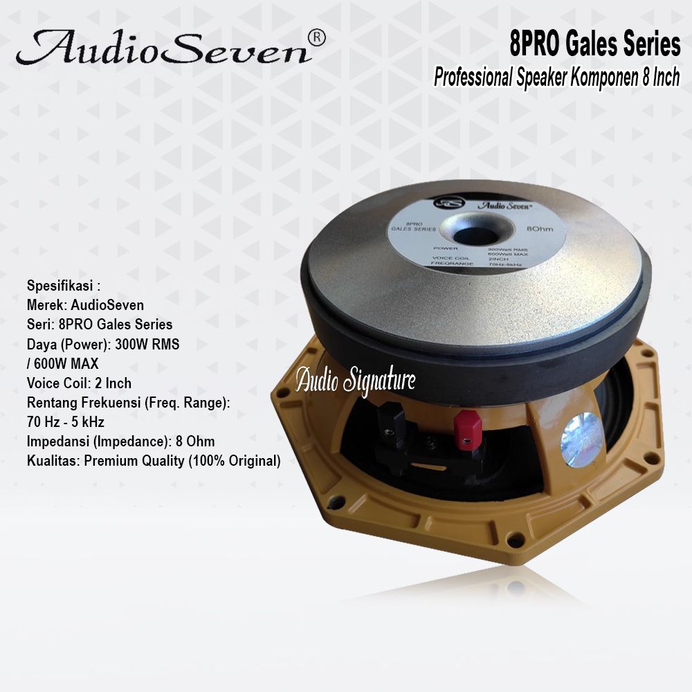 Komponen Speaker 8 Inch AUDIO SEVEN 8 PRO | 8PRO Original MAX 600 Watt