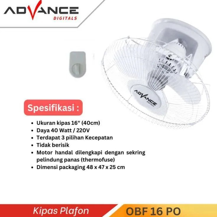 Ceiling Fan Orbit Kipas Angin Plafon Advance OBF16 16" / Kipas Plafon Kipas Gantung Advance OBF 16