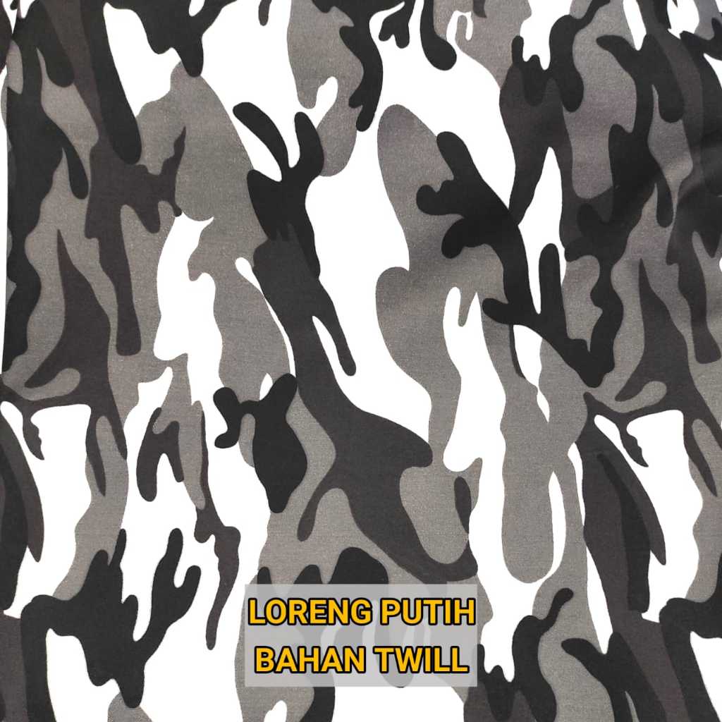 KAIN BAHAN LORENG HITAM PUTIH TWILL