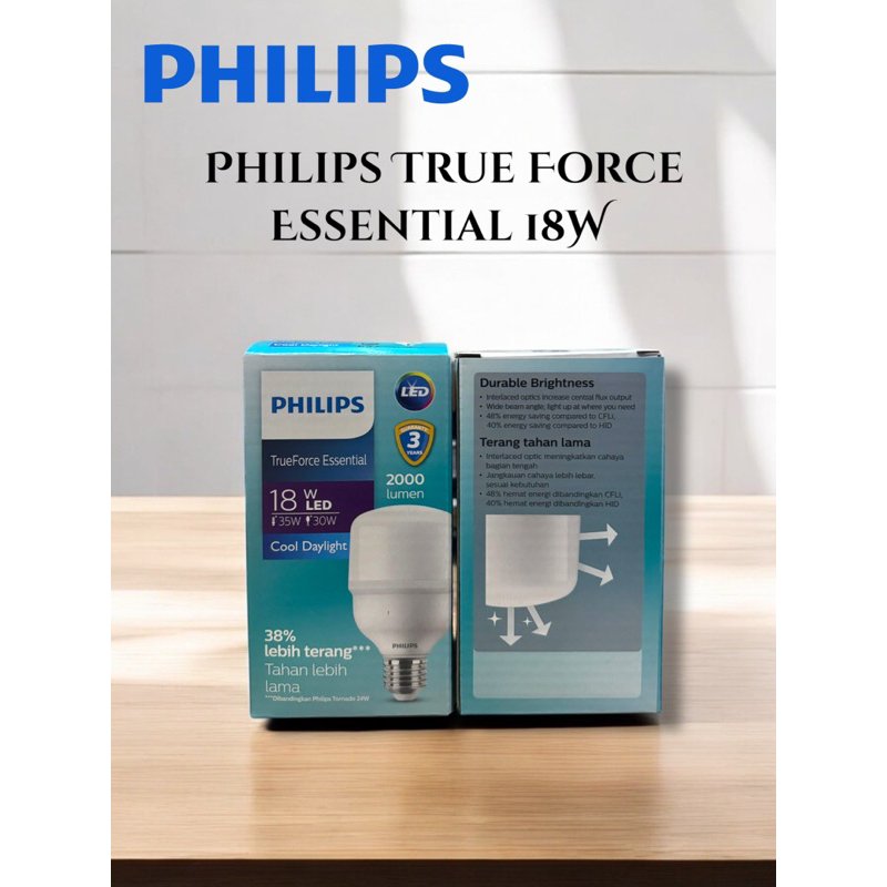PHILIPS LAMPU LED TRUEFORCE 18W 18 W SETARA 20W 20 WATT PUTIH ( GARANSI & HARGA GROSIR ) PENGGANTI T