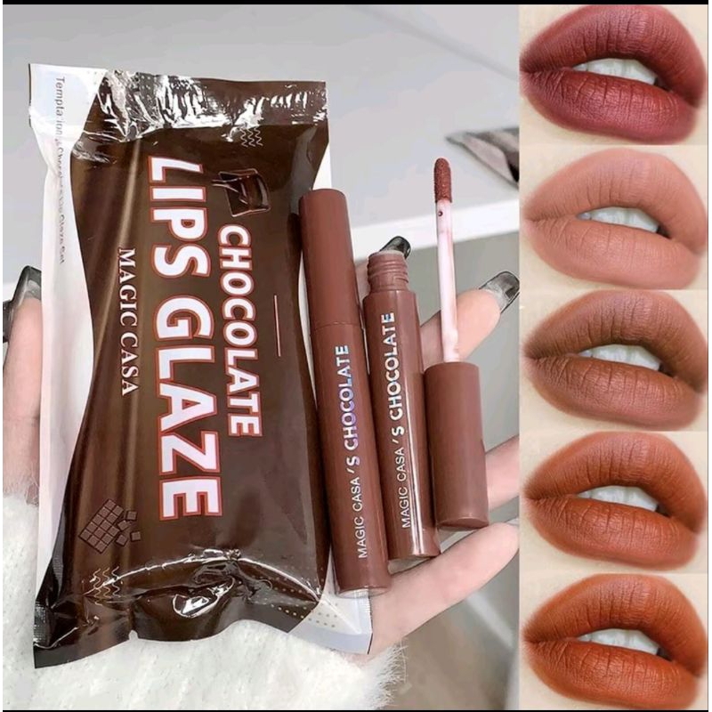LIPCREAM MAYENA CHOCOLATE | LIP GLAZE ANTI LUNTUR ISI 5 CUMAN 35K
