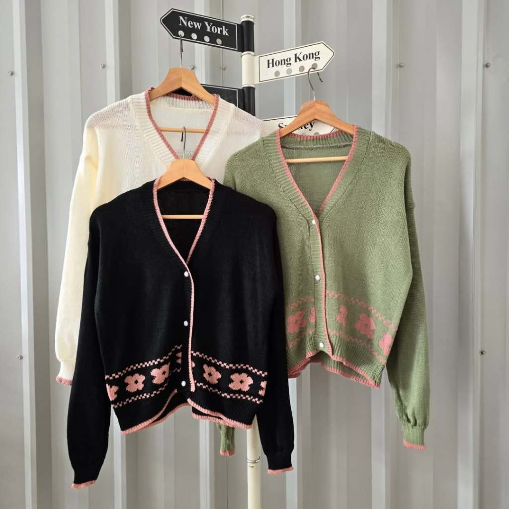 CYC Dusty Flow Crope Outer Rajut Cardigan Wanita
