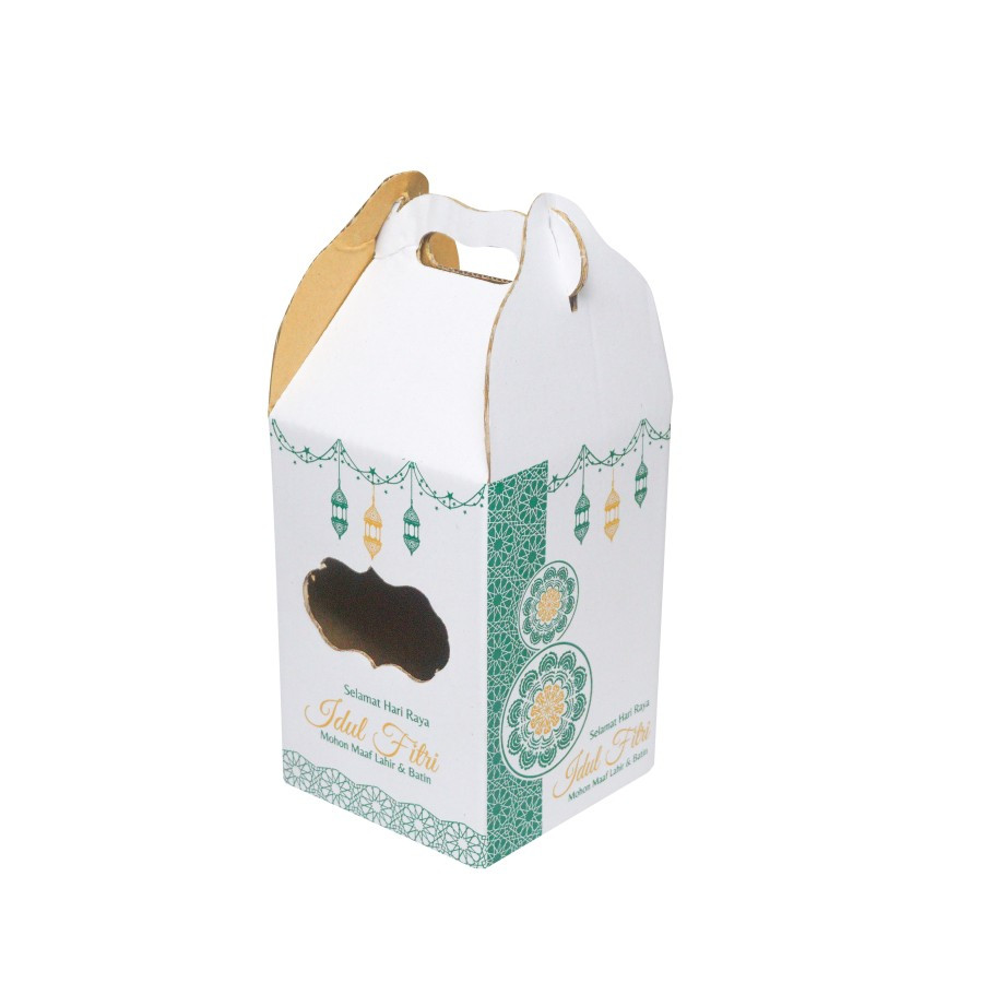 

(10 Pcs) Box Jinjing Cookies Idul Fitri Kardus Packing Oleh Oleh Lebaran Edisi Fitri Hijau Uk. 14x14x20 cm