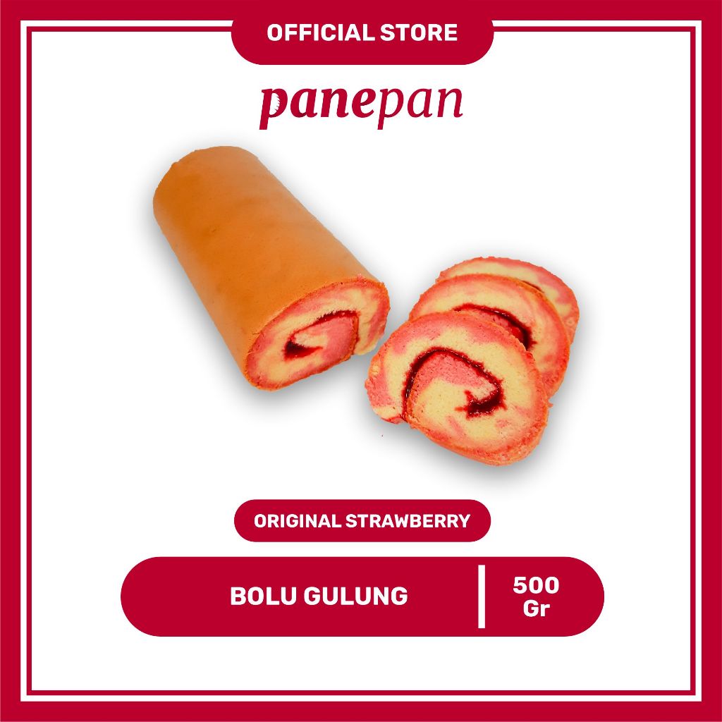 

Bolu Gulung Strawberry by Panepan Butter Premium Aneka Flavour