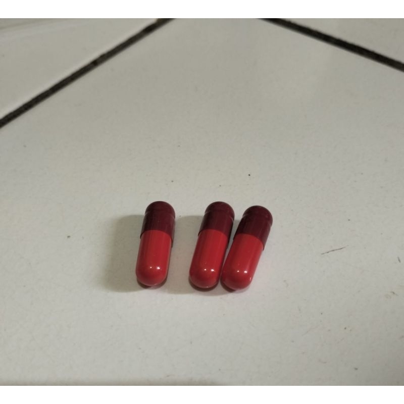 Kapsul Kosong 0 Marun Merah Scarlet Isi 1000 Kapsul