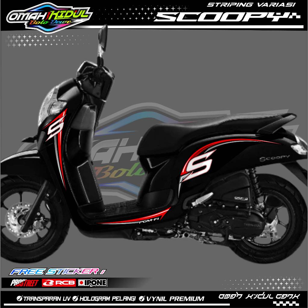 STRIPING VARIASI HONDA SCOOPY 2019 SIMPLE DESAIN / STICKER LIST VARIASI MOTOR HONDA SCOOPY 2019