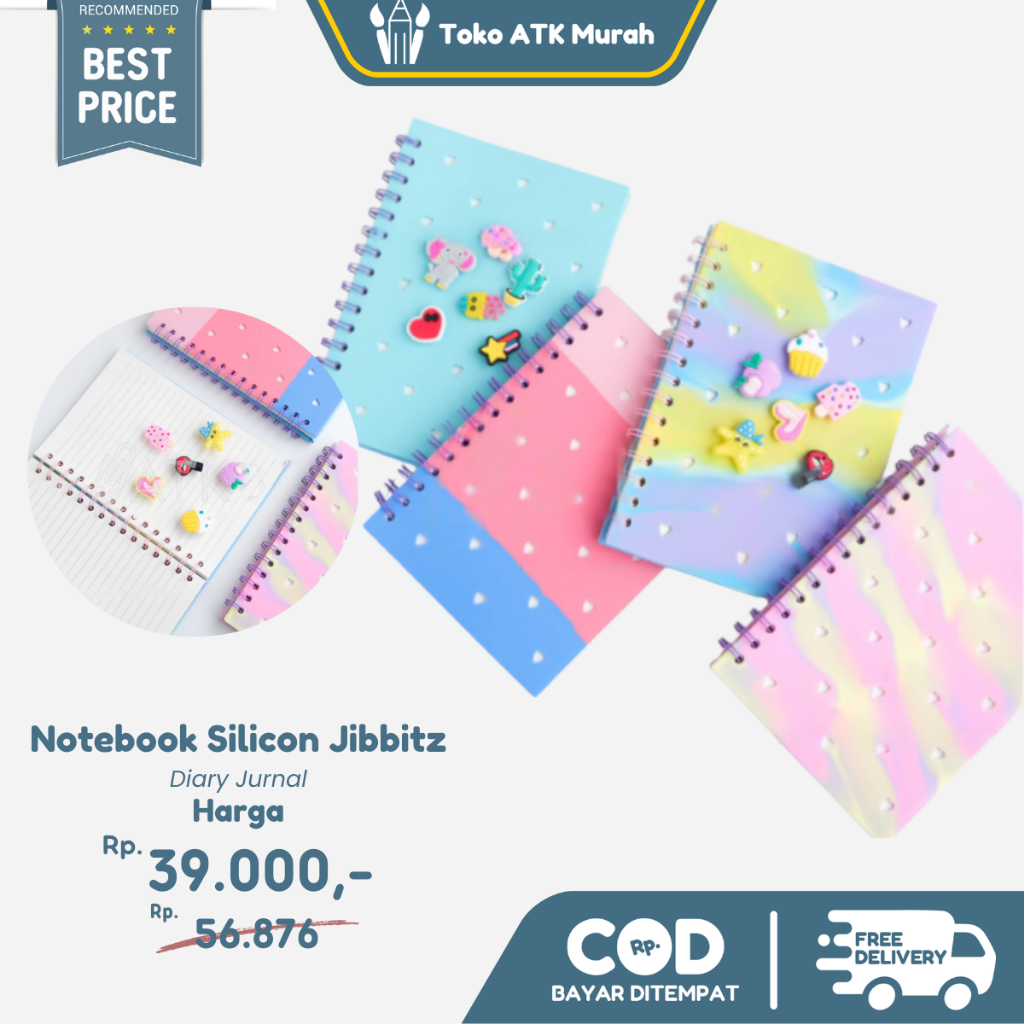 

Notebook Buku Catatan Spiral Ring Silicon Jibbitz DIY Diary Jurnal