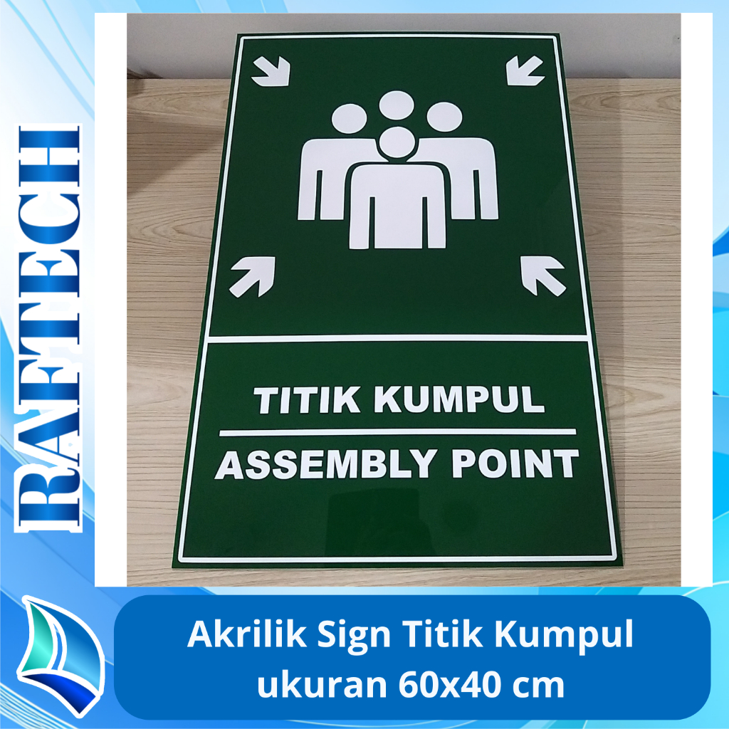 

Akrilik Sign titik Kumpul Ukuran 60x40cm